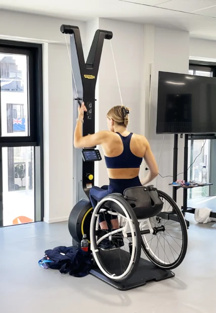 Paralympics athlete working out