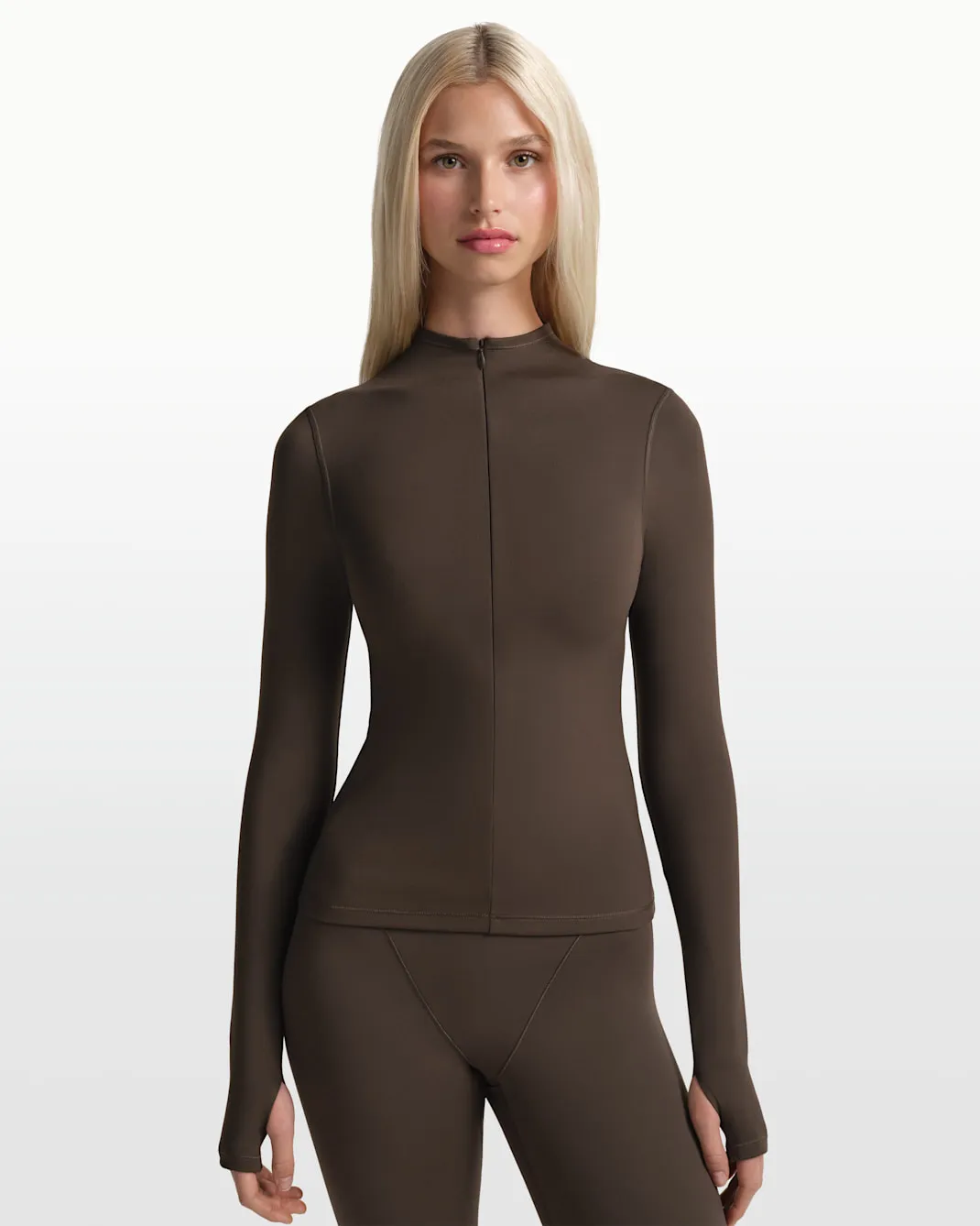 NikeSkims Matte 1/2-Zip Mock-Neck Long-Sleeve Top