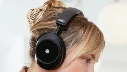 woman wears the MW75 Neuro LT headphones