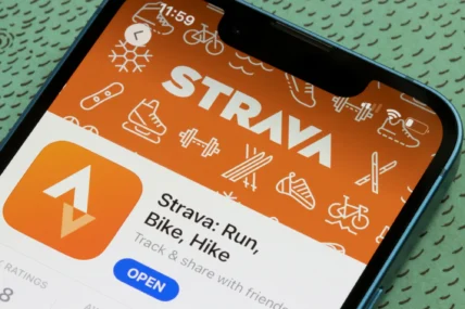 Strava app on a phone