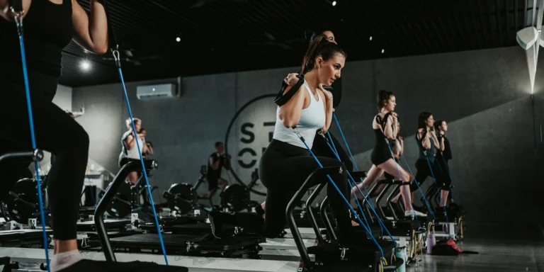 Clients at Strong Pilates working out.