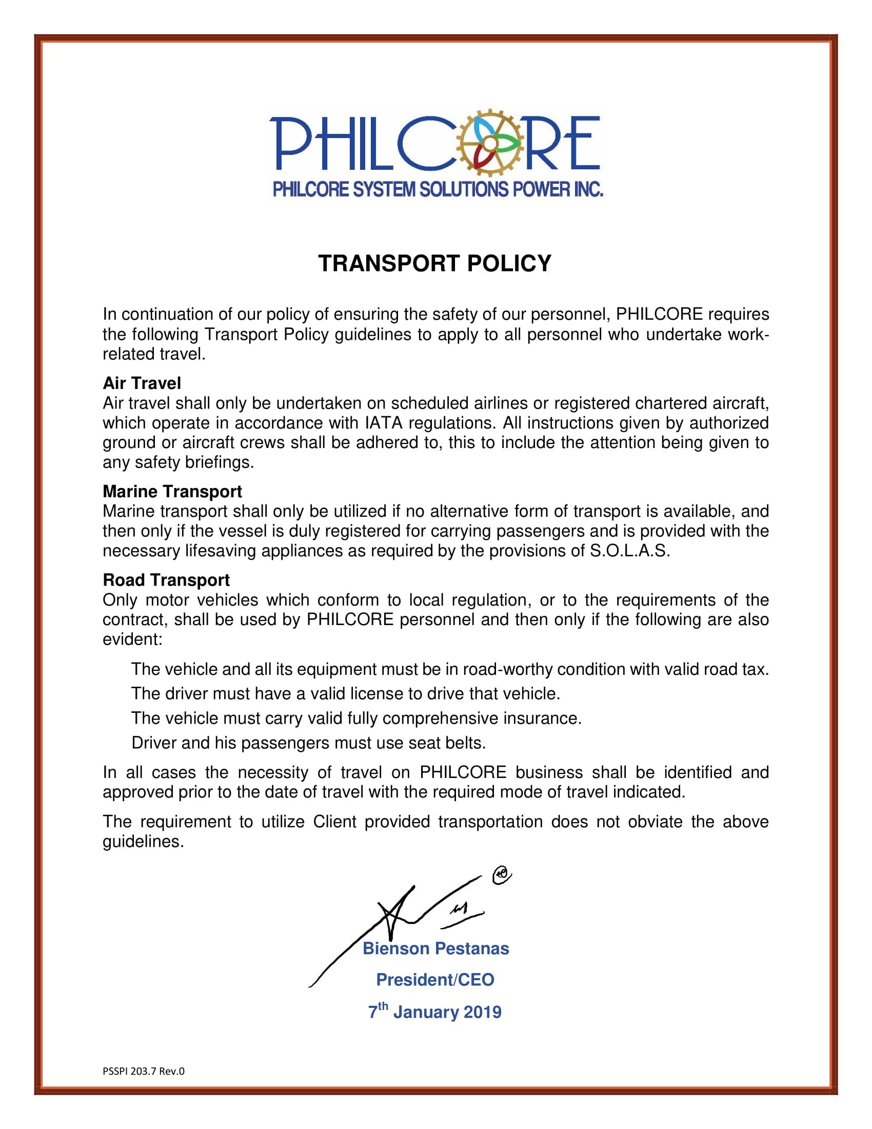 203.7 TRANSPORT POLICY-1